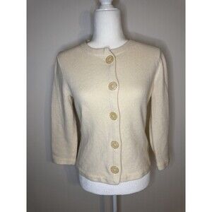 Banana Republic Rabbit Hair Wool Blend Women Cardigan Sweater Top Small Ivory